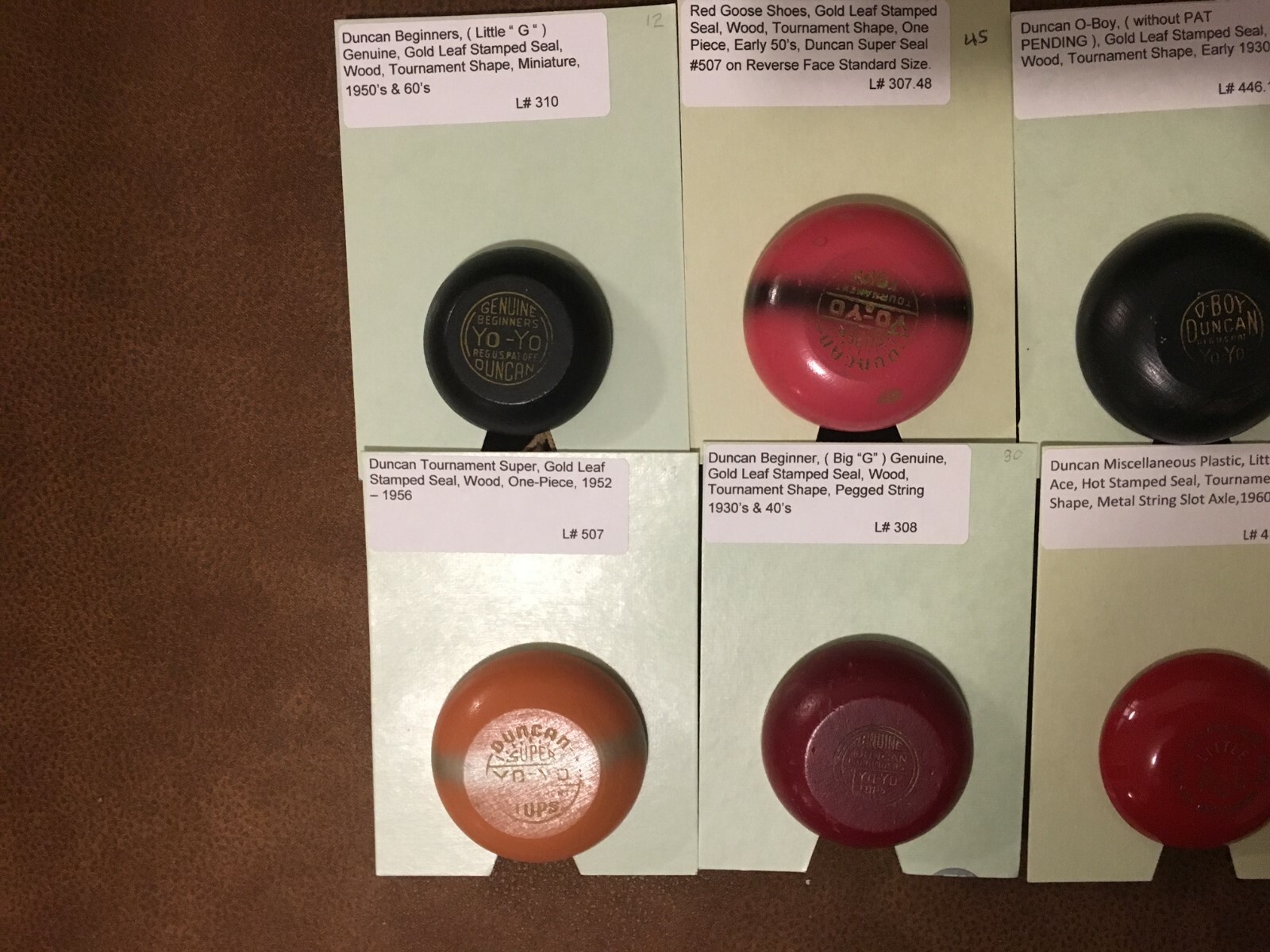 ( 8 ) Different Duncan YoYos from 1930's-60's - Dealers Lot Book Value $260