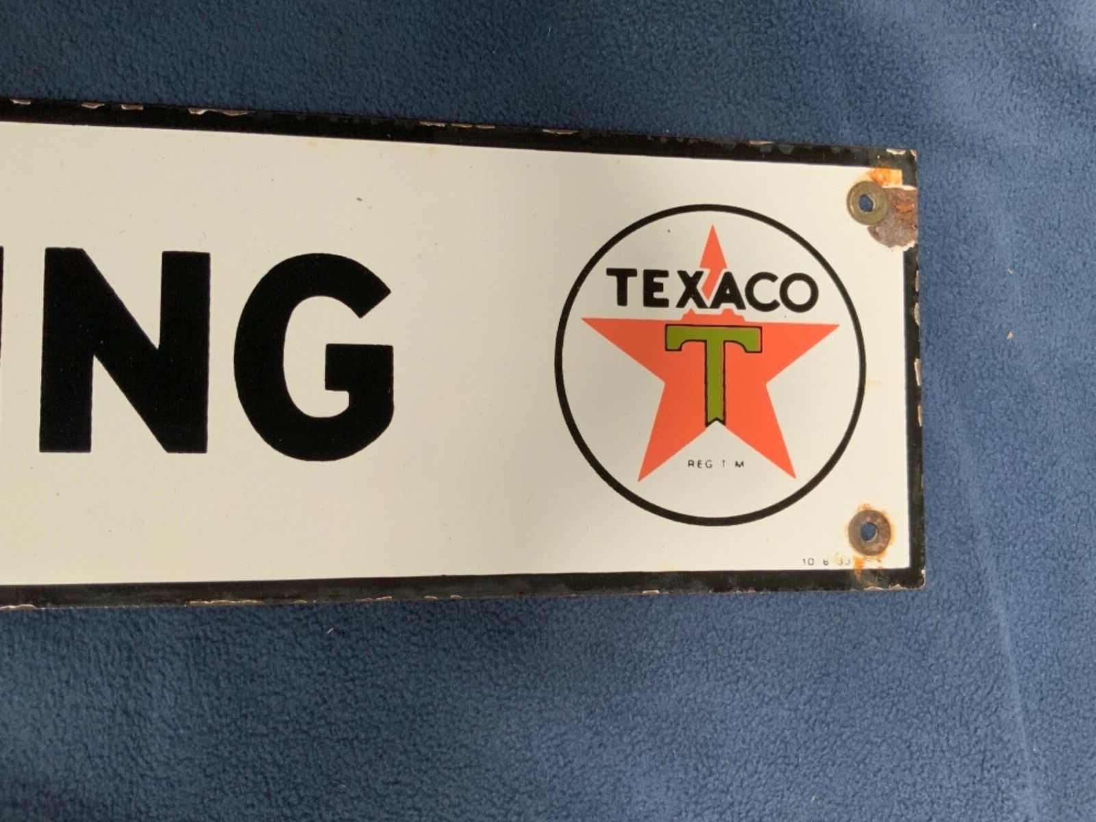 Original porcelain Texaco No Smoking Sign