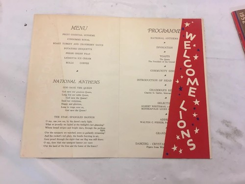 LIONS Club INTERNATIONAL June 1952 Annual Convention Program Winnipeg Canada