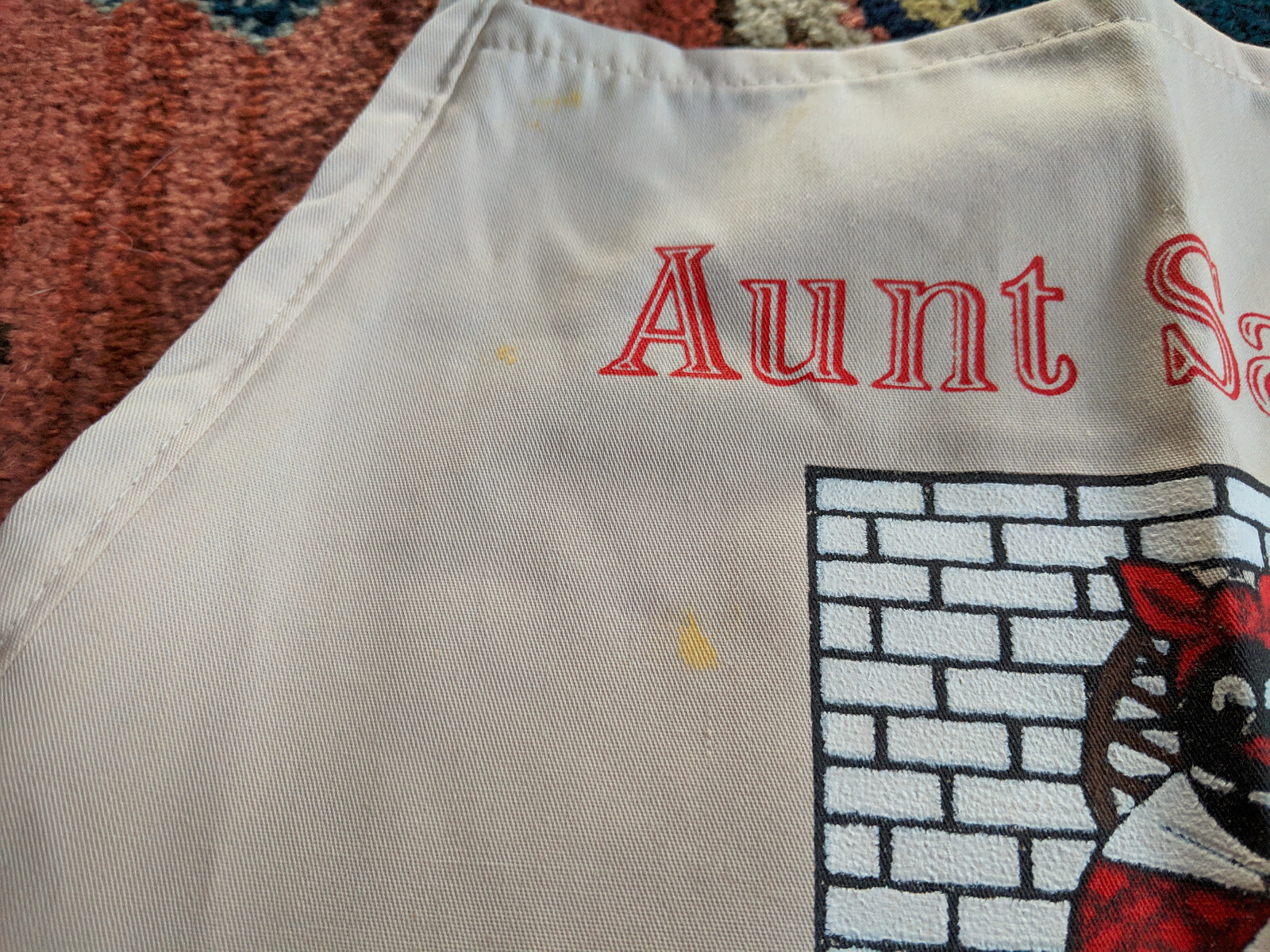 Aunt Sally's New Orleans Apron VTG Black Americana Mammy Retro