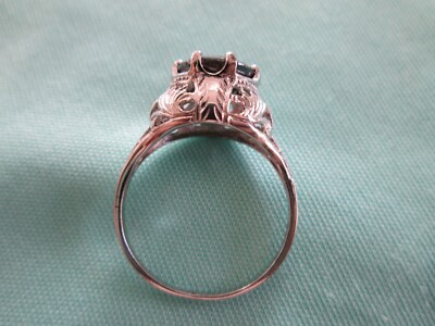 Pre-owned Real Black Diamonds Inc 2.25ct Real Black Diamond Ring,vintage Edwardian Style,appraisal,free Dia Tester