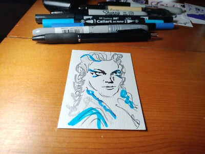 1/1 ACEO Original Minimalist Drawing Apex Legends Loba Banshee Queen
