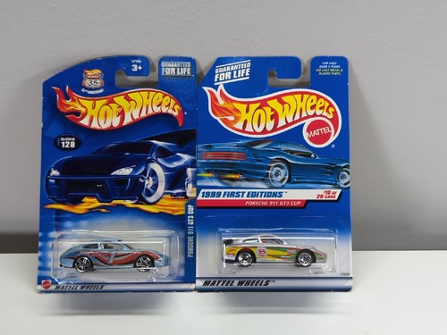 Porsche 911 Gt3 Cup Lot Of 2 Silver With Black Wing And Blueish B1