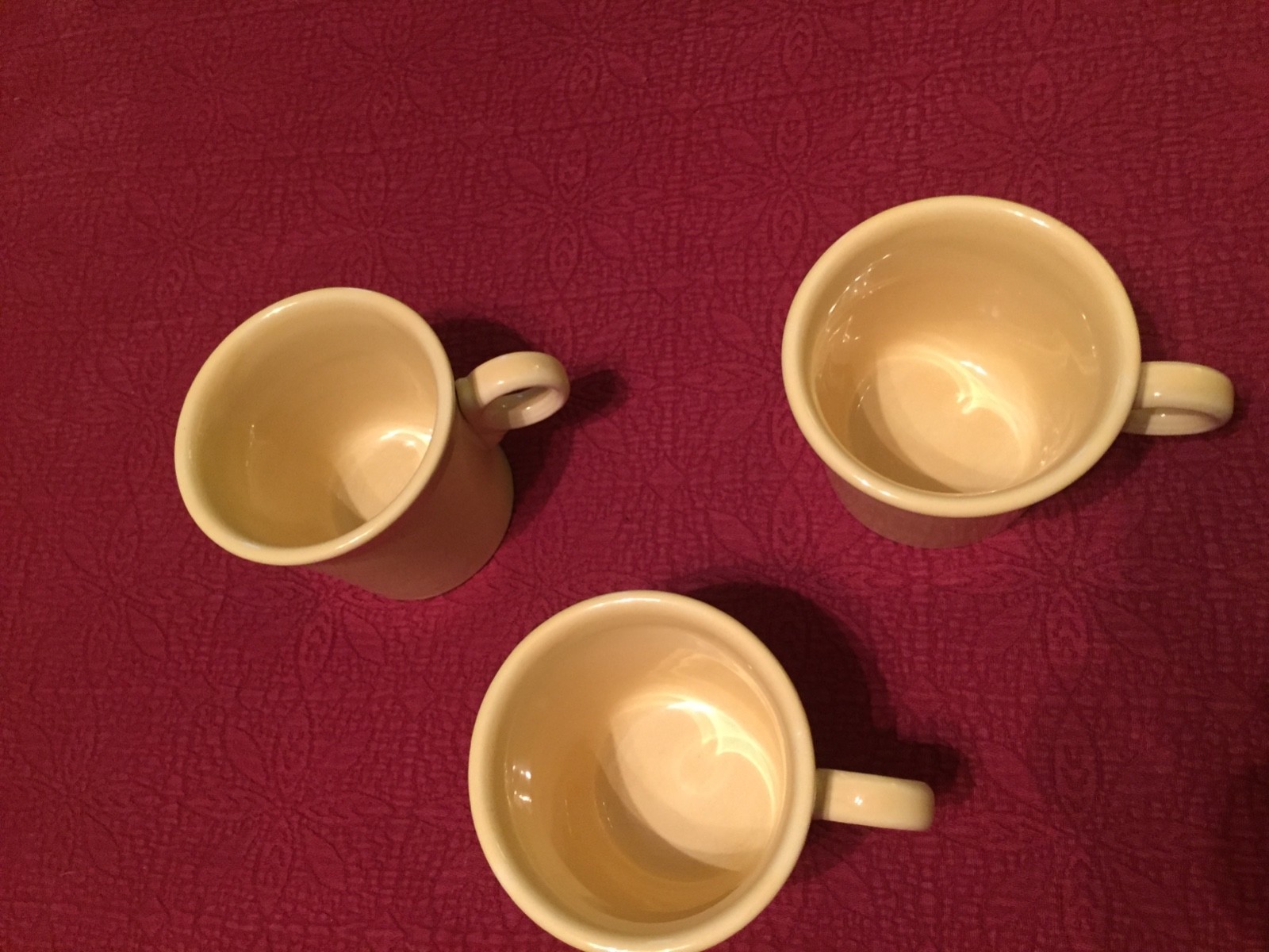 Fiestaware Homer Laughlin Retired (1987-2002) Pale Yellow 8 oz Mugs Set of 3