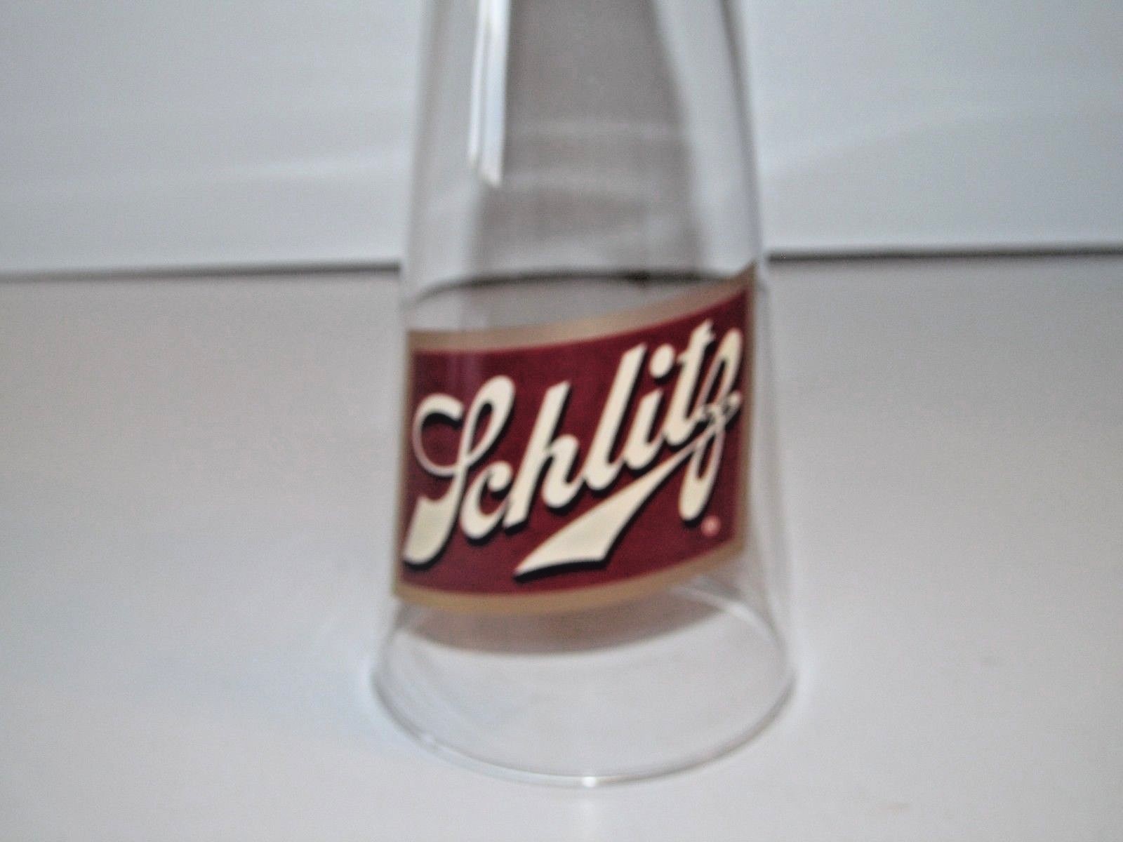 Schlitz Beer Pedestal Glass - Label Is Upside Down on Glass
