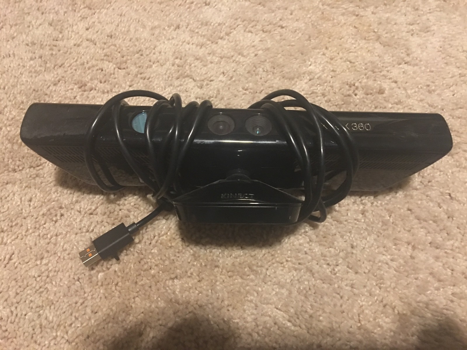 (2) XBOX 360 KINECT SENSOR W/1 SET CORDS & KEYBOARD ATTACHMENT CONTROLLER