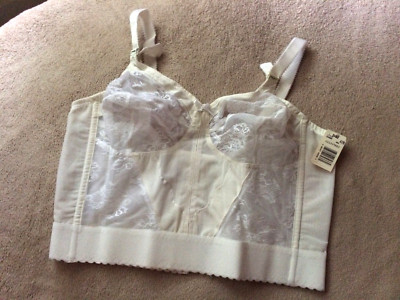 BALI 42B White Sky Sheer Lace Soft Cup Long Line Bra   Style 3300 NWT