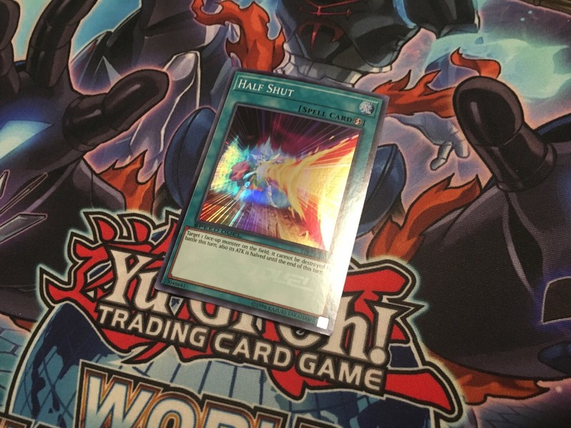 shut up yugioh card Yu-Gi-Oh! - Half (5DS3-EN019) - Starter Deck: Duelist Toolbox - 1st Edition Drum Kingdom RarityCommon Card Effect[Counter] Look at 5 cards from the top of your deck and play up to 1 [Animal] type Character card with a cost of 3 or less. troll card with troll effect