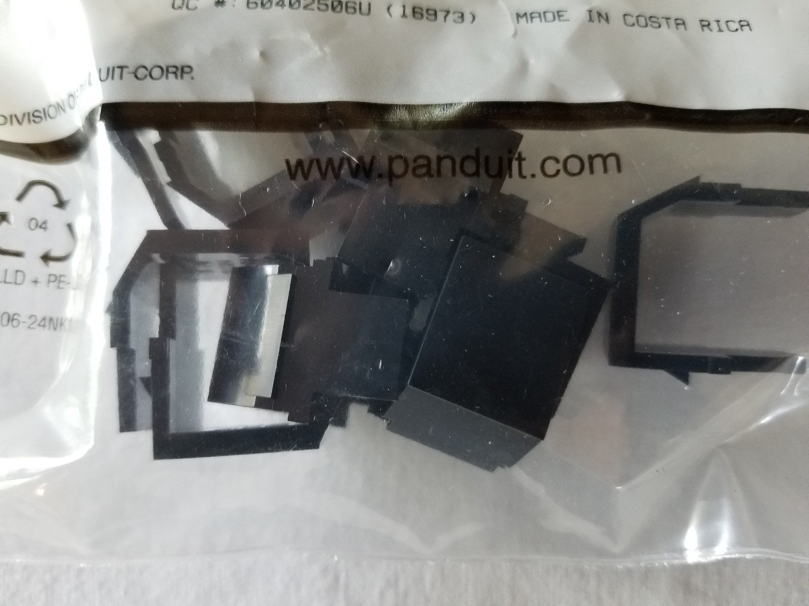 NKBMBL-X Panduit NetKey Blank Module Black - Bag of 10