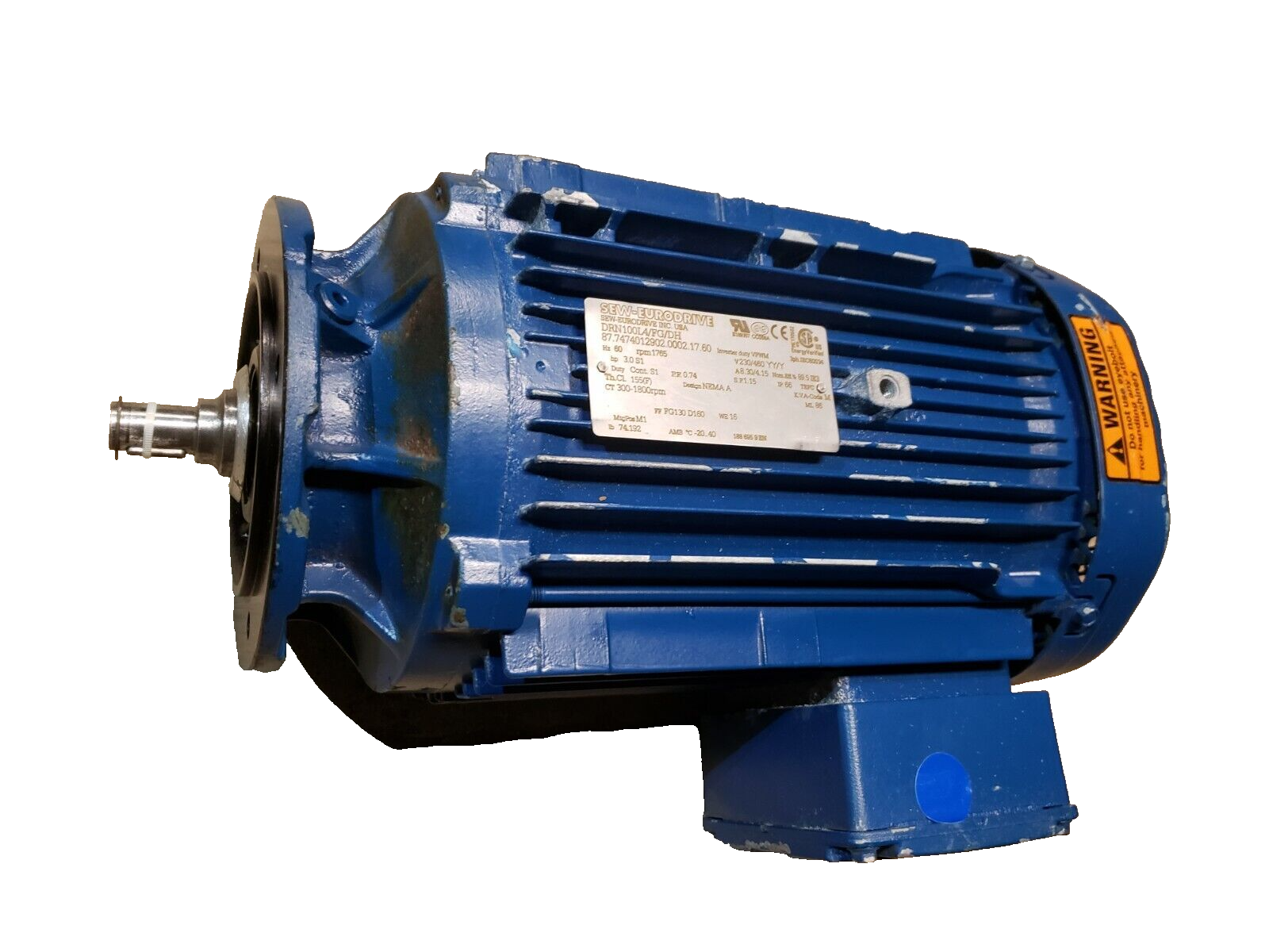 SEW-EURODRIVE DRN100L4/FG/DH Motor 3.0 HP, 1765 RPM, 230