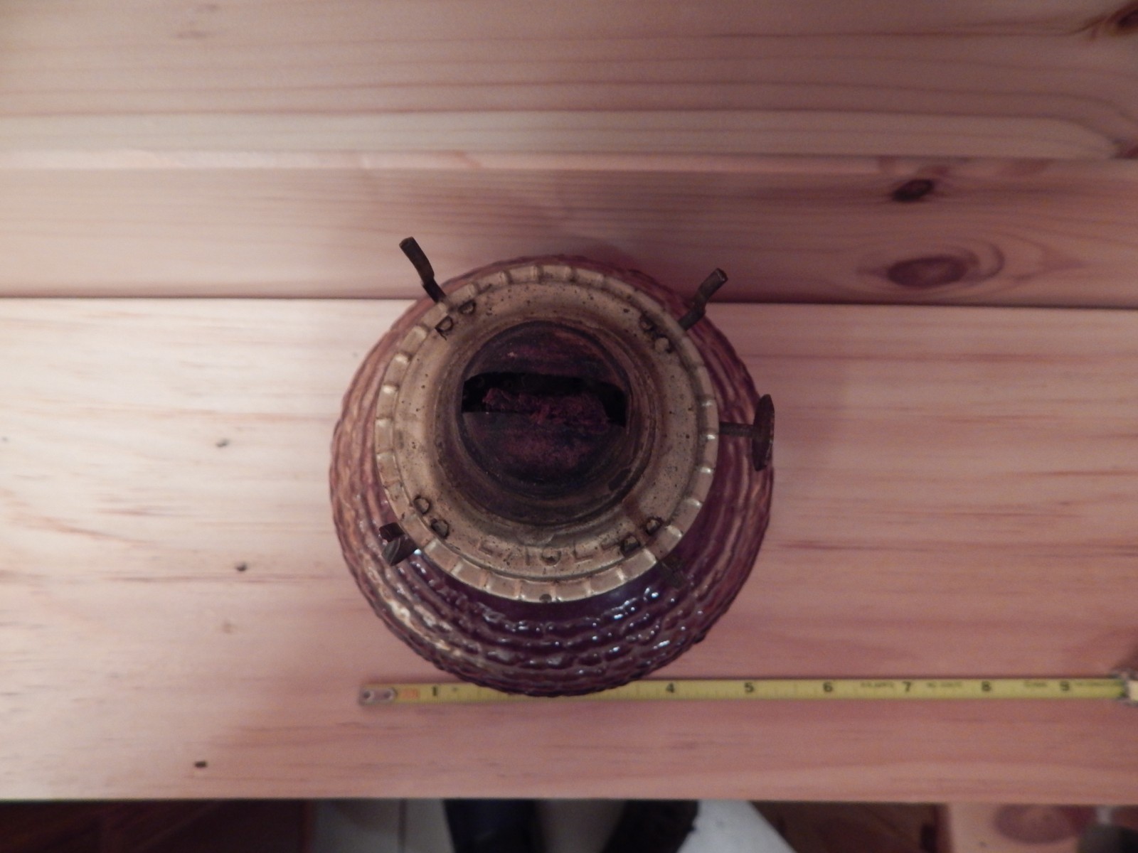 Mid-Century vintage Anchor Hocking Amber Soreno kerosene oil lamp base