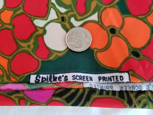 Vintage Spilkes Screen Print Mod Groovy  Tropical Floral Fabric Synthetic 1+ YD