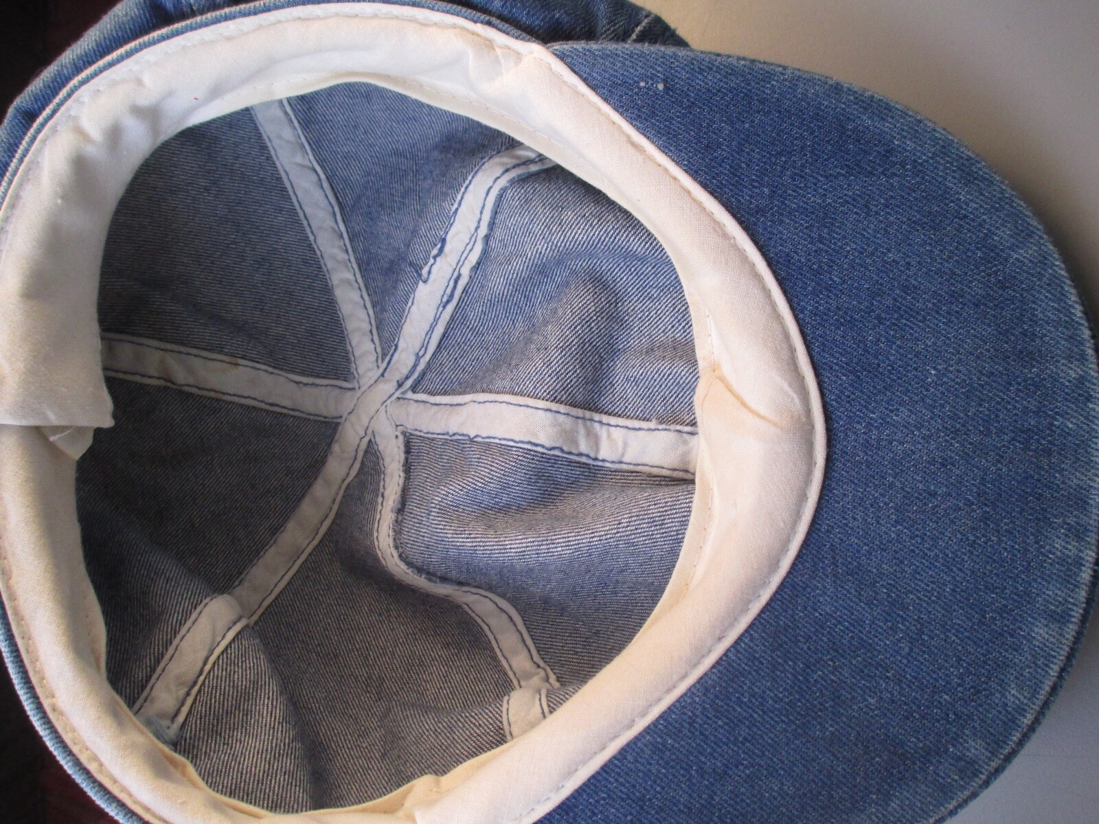 Genuine Vintage Cotton Denim Big Apple Fat Boy Disco Cap Hat 60's Retro Mod