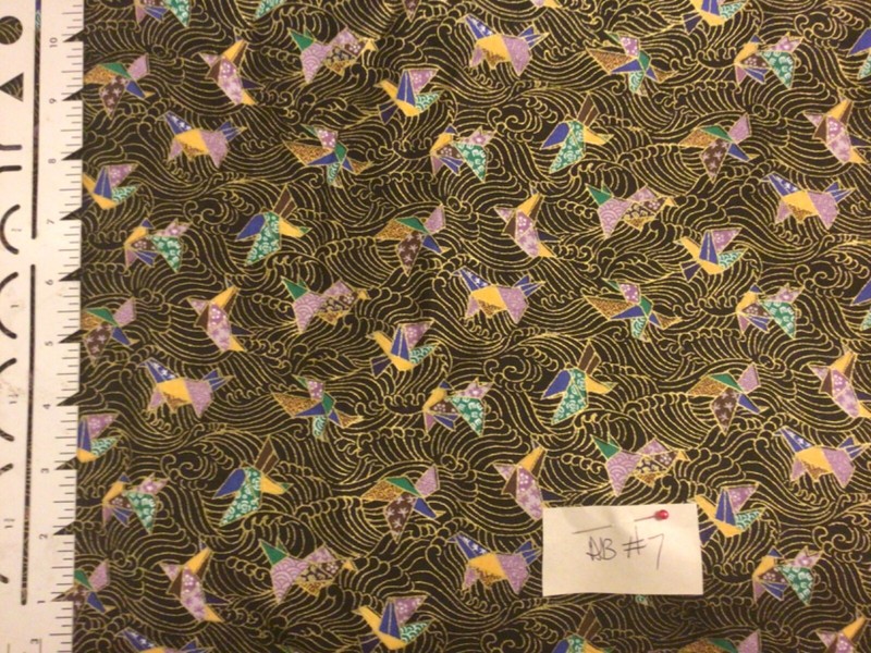 Asian Inspired Origami Birds Cotton fabric By the Yard