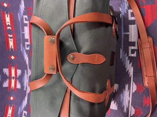 Pre-owned Filson Small Rugged Twill Duffle Bag 20192729 Made In Usa Hemlock Green Tan Rare