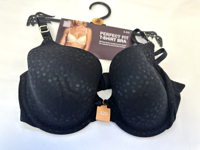 NEW! Debenhams 32D black lightly padded full cup t-shirt spotted mesh bra