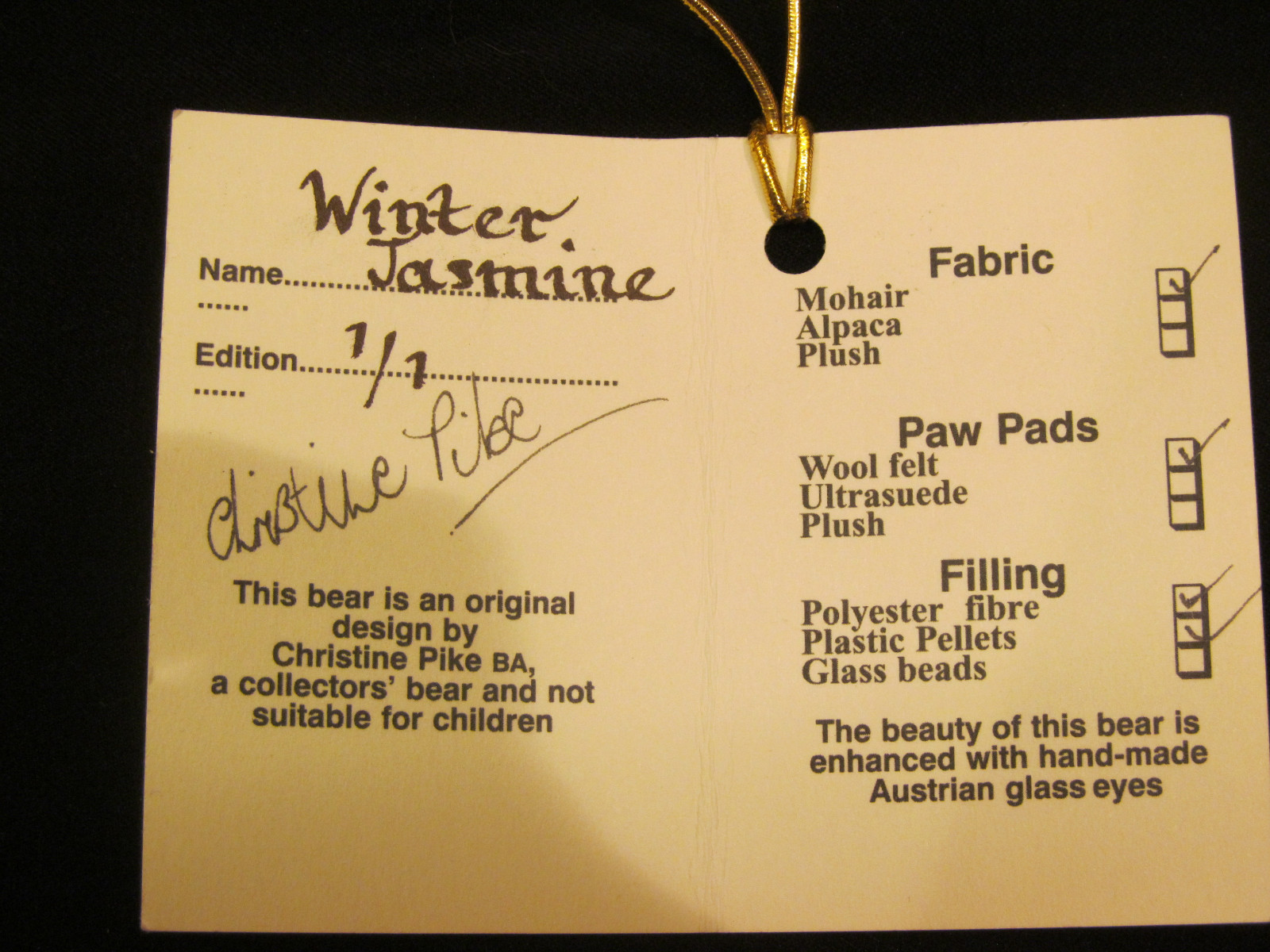 OOAK Artist Bear Christine Pike 