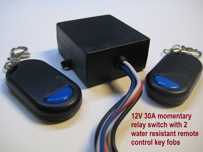 MSD-INC 12V 30A DC MOMENTARY relay switch with 2 remote control key fob RX10M2