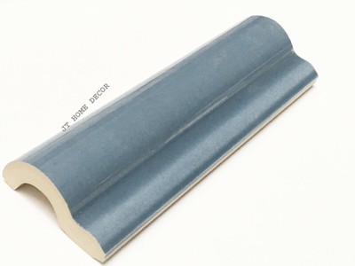 BOX of 6 Allen + Roth BLUE Glazed Glossy Ceramic Chair Rail Wall Tile 2'' x 6''