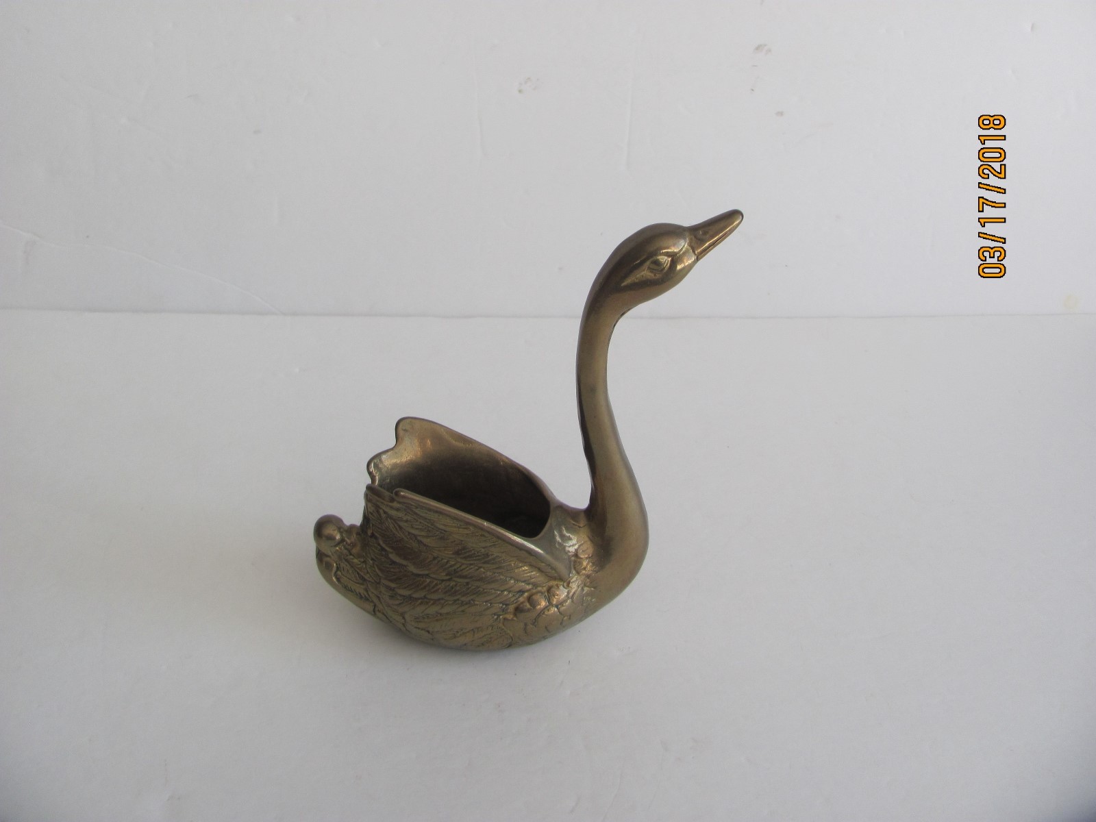 Vintage Brass Swan Planter Republic Of China