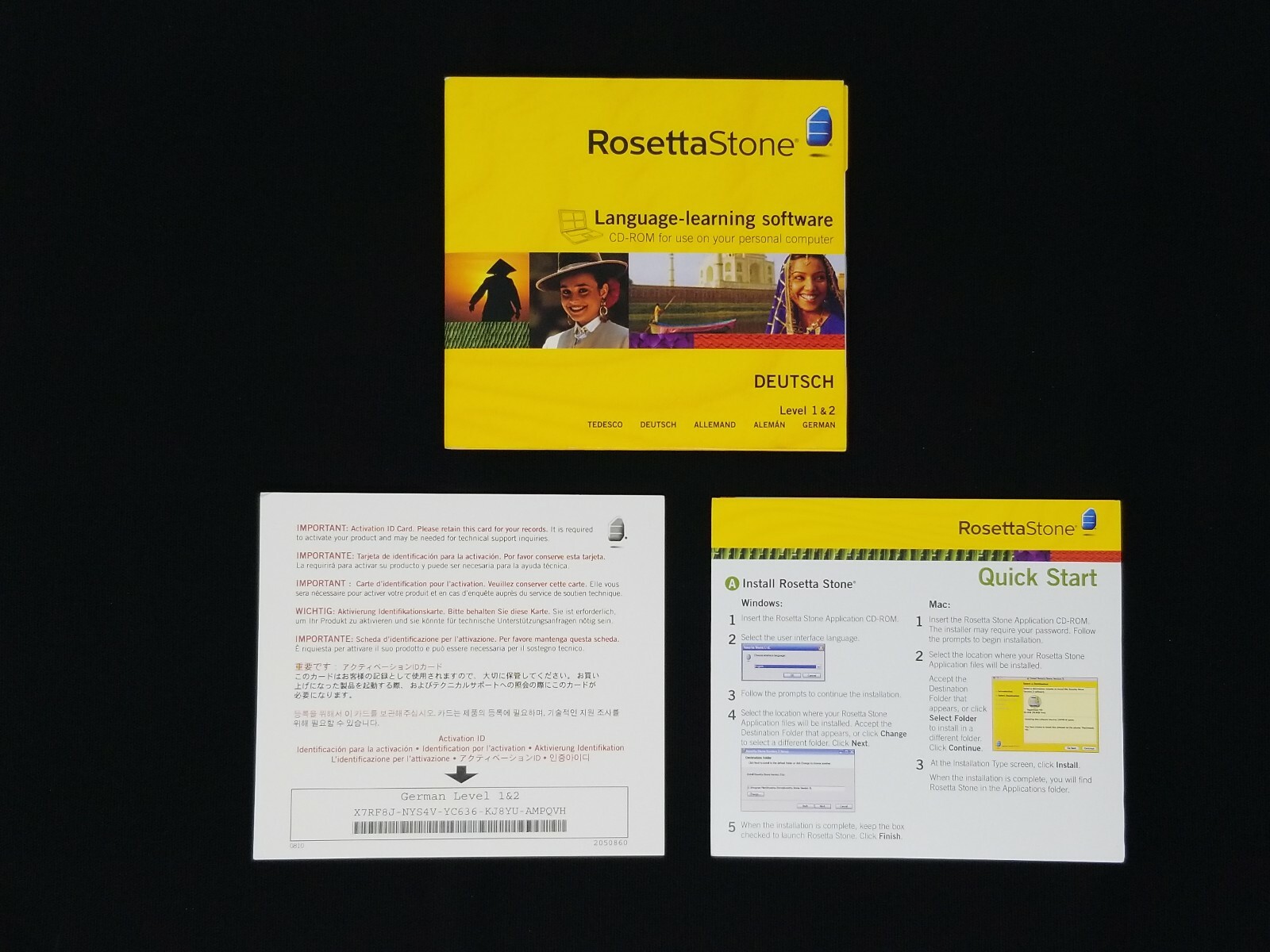 ROSETTA STONE VERSION 3 DEUTSCH LEVEL 1 & 2 GERMAN SOFTWARE & AUDIO COMPANION