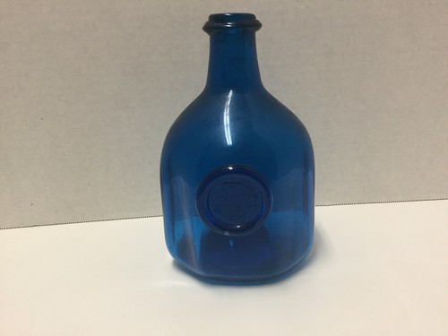 Vintage Blue Glass Bottle Applied Seal Jn Greenhow Williamsburg 1770 Hand Blown