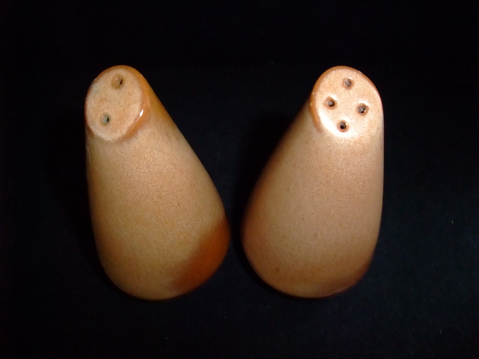 FRANKOMA Plainsman Brown SALT & PEPPER SHAKER SET OF 2- PAIR NO PLUGS- CUTE