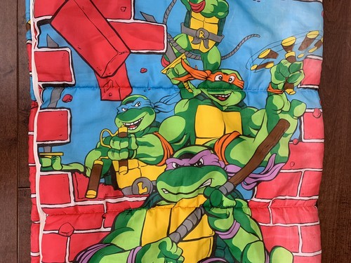 Vintage TMNT Teenage Mutant Ninja Turtles Sleeping Bag 1991 Mirage Studios VTG