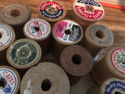 24 Vintage Empty Thread Spools, Various Sizes/Brands