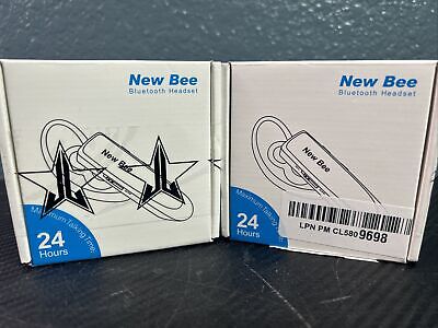 New bee [2 Pack] Bluetooth Earpiece Wireless Handsfree Headset V5.0 24 Hrs
