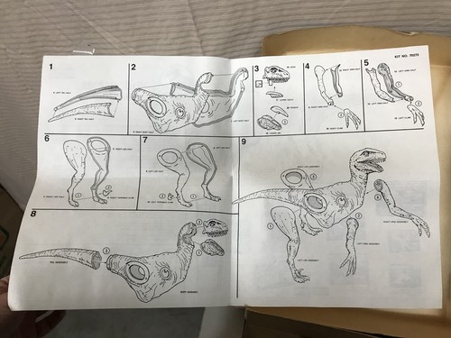 Vintage 1993 Lindberg JURASSIC PARK Velociraptor Raptor 15”L X 6” H Model Kit