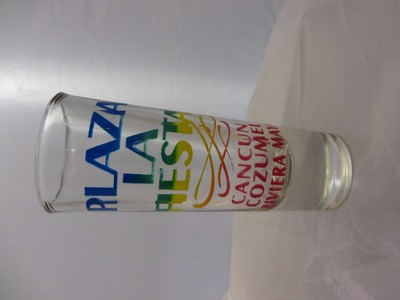 Plaza La Fiesta Cancun Cozumel Riviera Maya shot glass