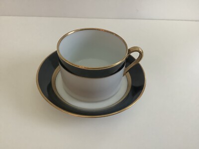 Fitz And Floyd Vintage Renaissance Black Cup/Saucer Set - New Stock
