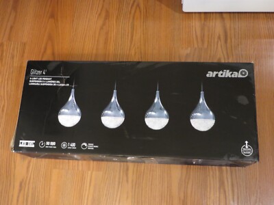 NEW Artika 4-Light Glitzer 24-Watt Integrated LED Chrome Pendant