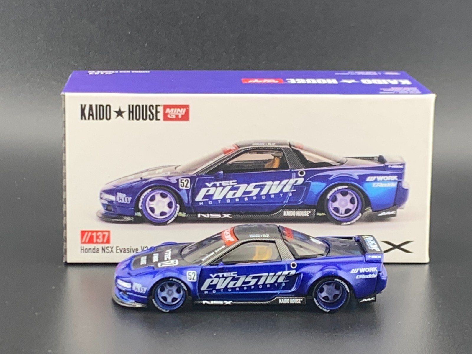 Kaido House x Mini GT Honda NSX Evasive V2 Blue KHMG137 1/64 Kaido House x Mini GT Honda NSX Evasive V2 Blue KHMG137 1/64