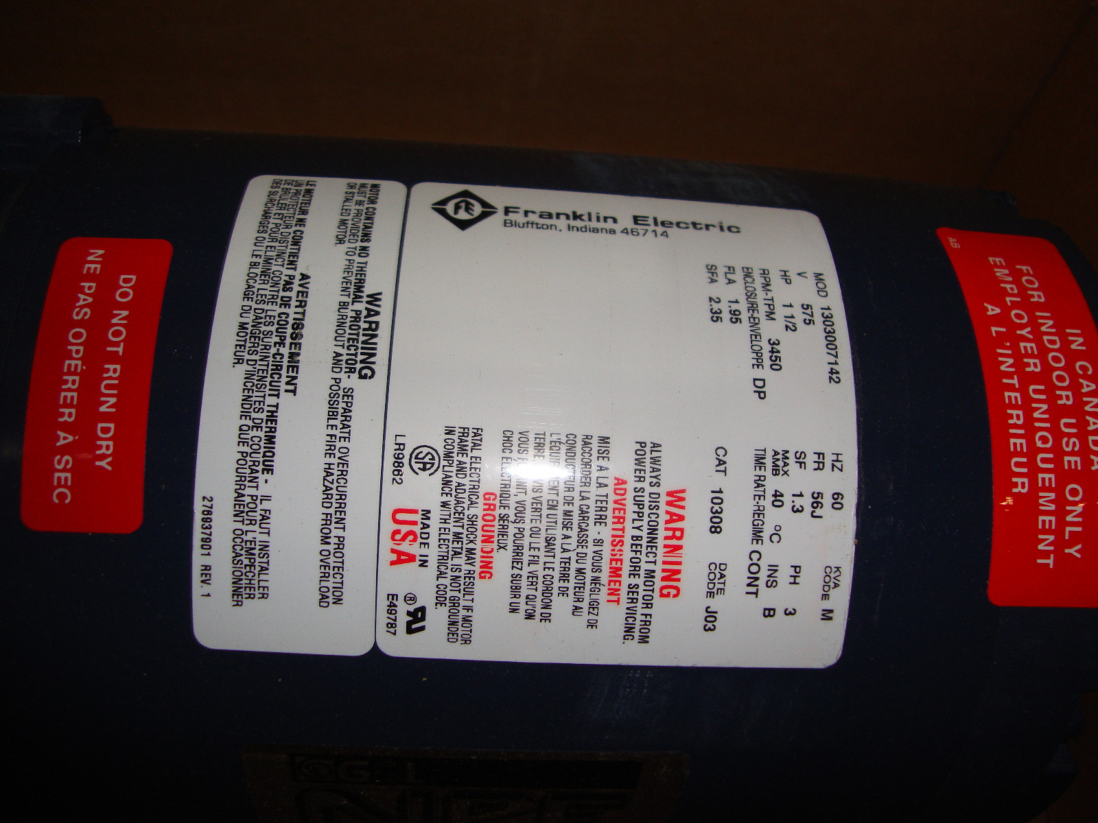 Goulds 1ST1F3B4 G&L NPE CENTRIFUGAL PUMP Sku 2