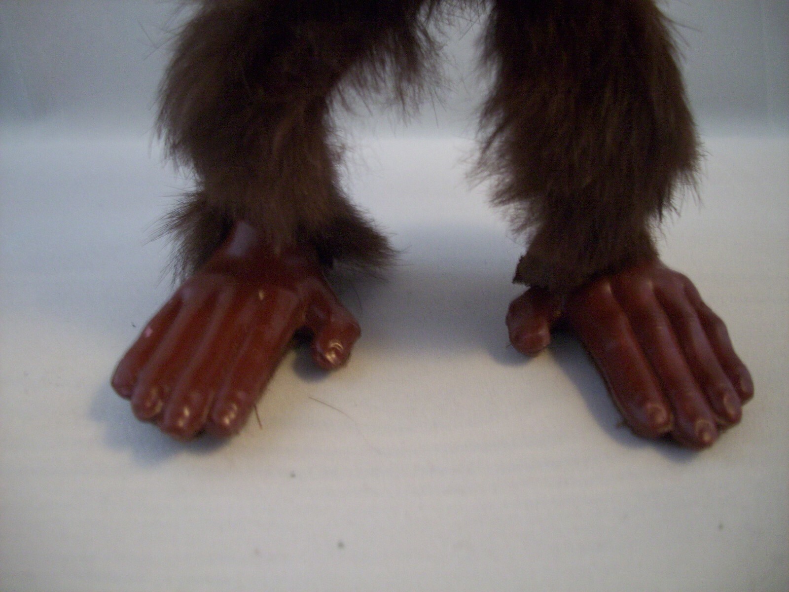 Vintage WORKING Mechanical Fur Covered Walking Scary Gibbon Wind Up Toy With Box