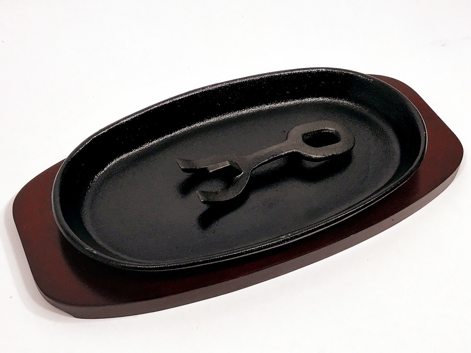 Steak Sizzle Cast Iron Sizzling Platter Serving Oven Plate Dish with