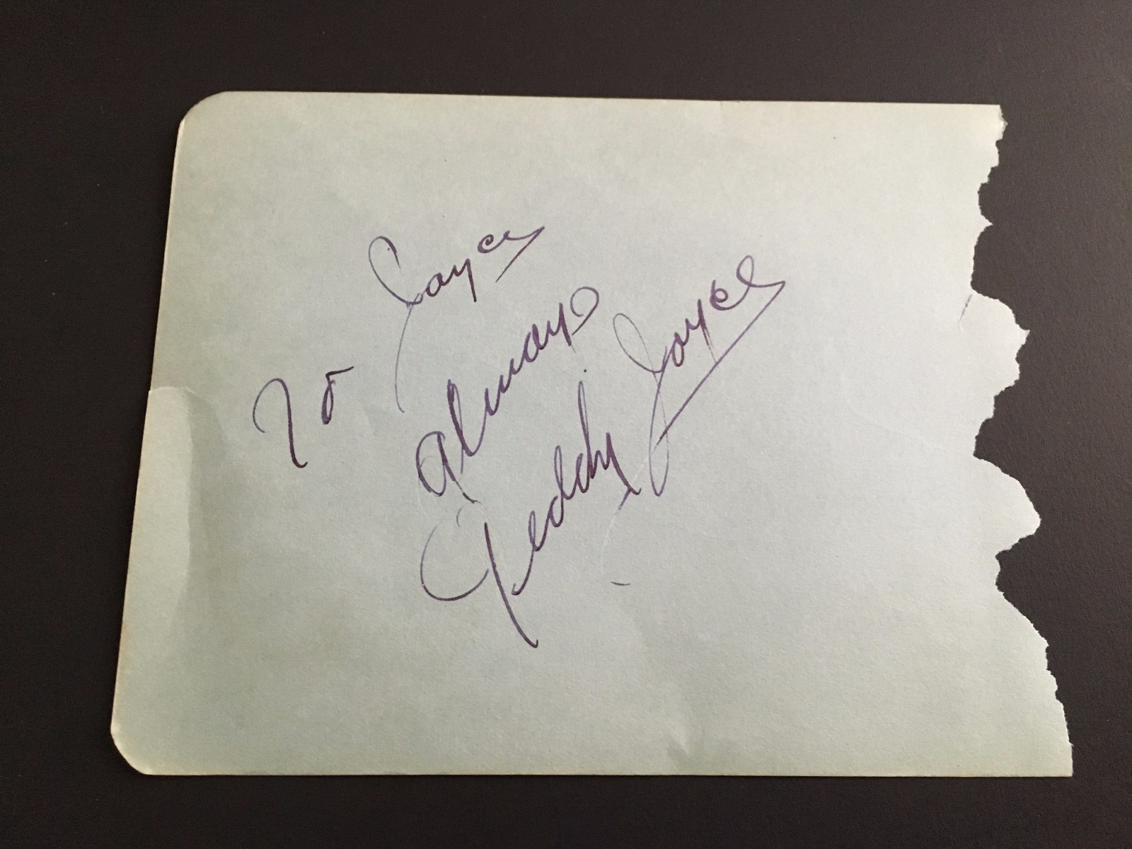 Jacques Renard and Teddy Joyce Musicians Hand Signed Autograph Slip Very Rare