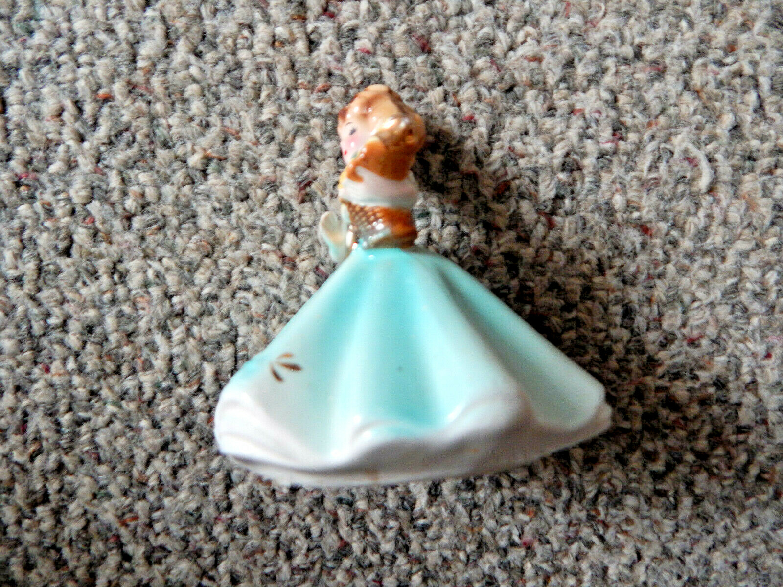 Vintage Josef Originals Birthday Girl Birthstone Figurine March Aquamarine 4