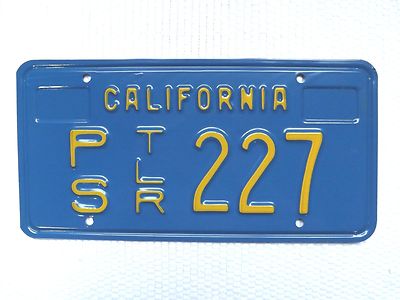 CALIFORNIA PS TLR 227 license plate 