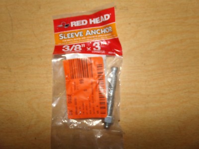 NEW Red Head 50115 3/8'' x 3'' Sleeve Anchor   *FREE SHIPPING*