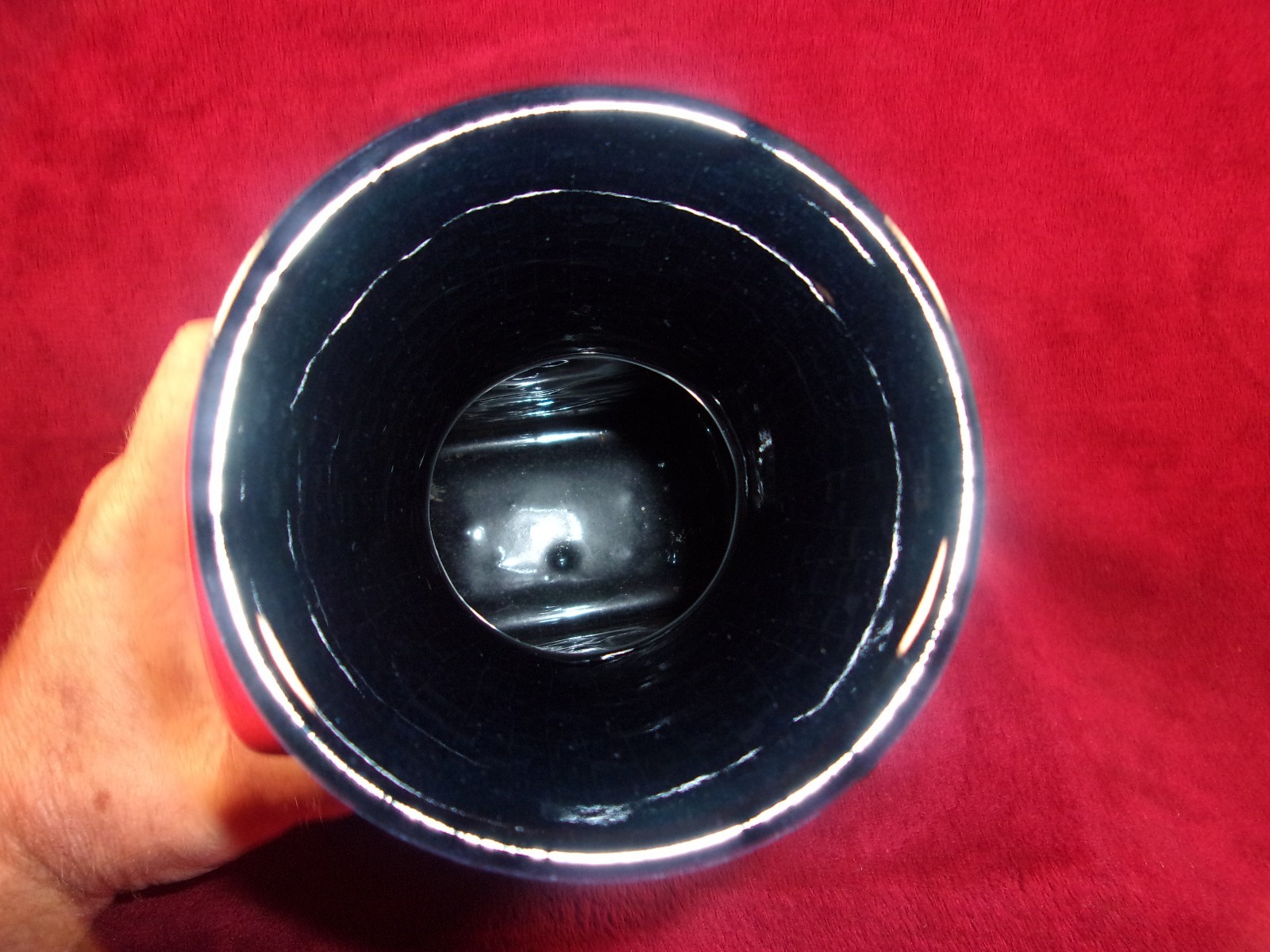 Vintage Frankoma  Pottery V-14, Rare Collector Vase #2608, Flame Glaze w/Base