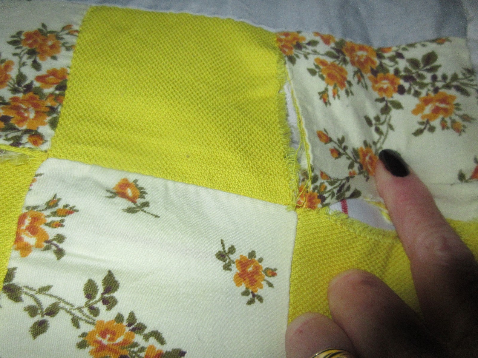 hand sewn quilt top 64X152-cotton-poly