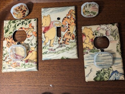 Classic Winnie The Pooh Disney Toggle Switches Outlets GFI Rocker Cable Doubles