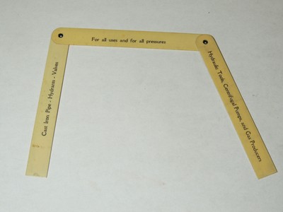 R.D WOOD Plumbing Tools Philadelphia PA Antique c1910 Celluloid Folding RULER