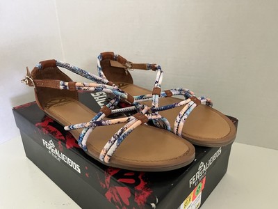 Fergalicious By Fergie Sandals Glorious T Women 9 M Blue Mult