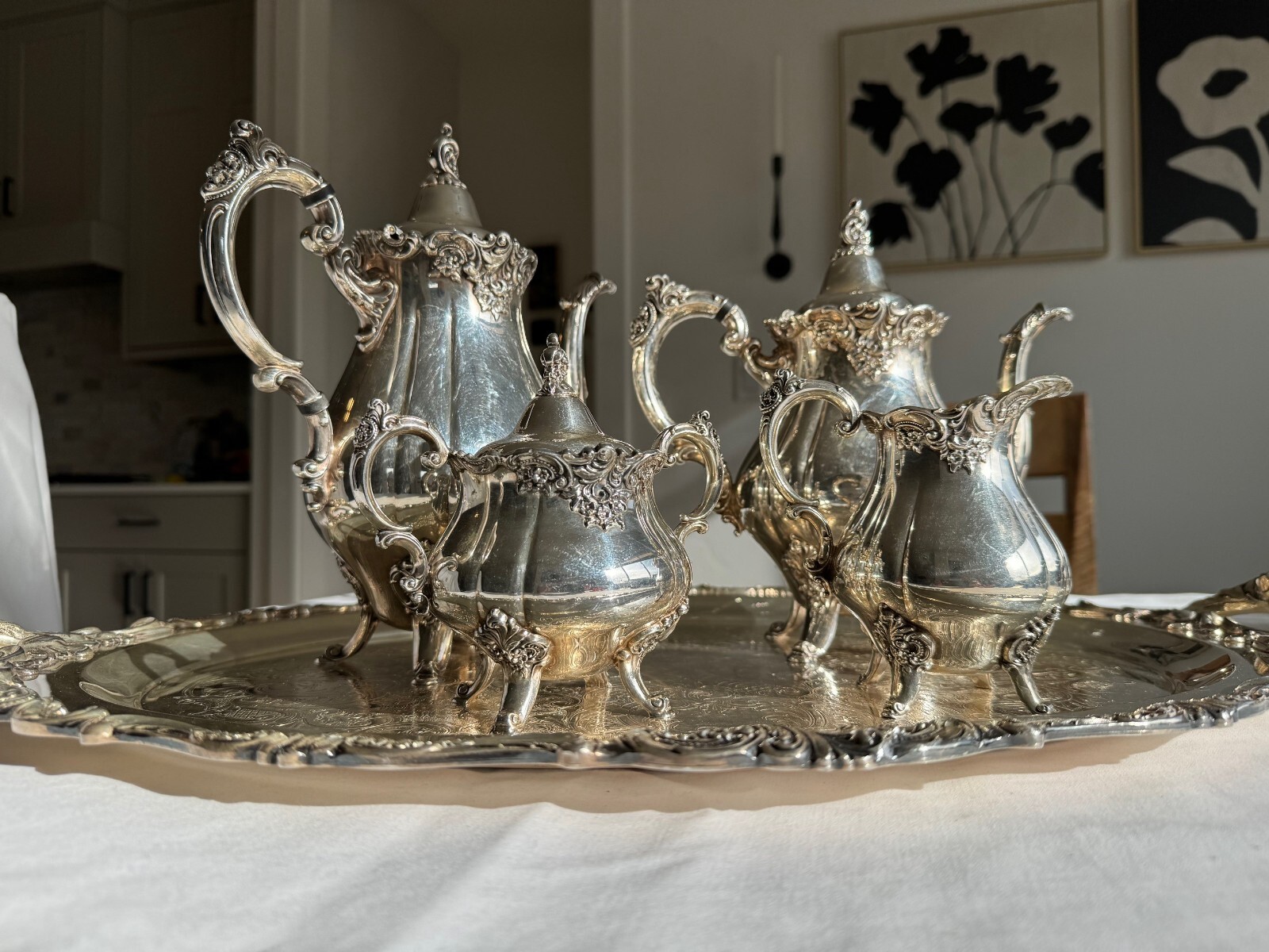 その他 Pure silver set. 20th century vintage Wallace Silver plate Baroque Coffee & Tea Service set | eBay