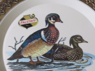 original ,FALSTAFF BEER ADVERTISING WOOD DUCKS COLLECTORS PLATE FALSTAFF BREWING