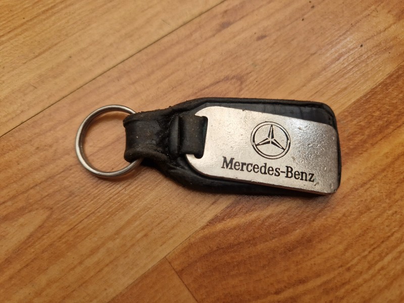 Genuine Vintage Mercedes Benz Car Dealership Leather Keychain Keyring